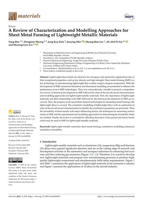 Material Characterization for Modelling of Sheet Metal 